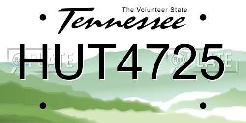 HUT4725 Tennessee License Plate