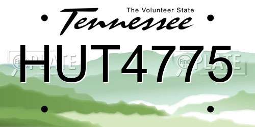 HUT4775 Tennessee License Plate