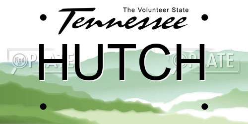 HUTCH Tennessee License Plate