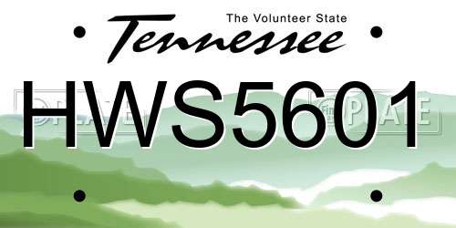 HWS5601 Tennessee License Plate
