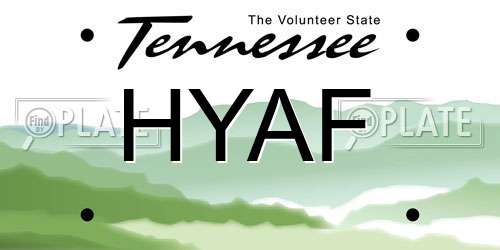 HYAF Tennessee License Plate