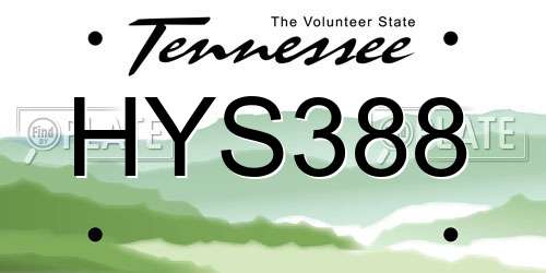 HYS388 Tennessee License Plate