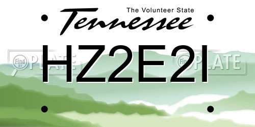 HZ2E2I Tennessee License Plate