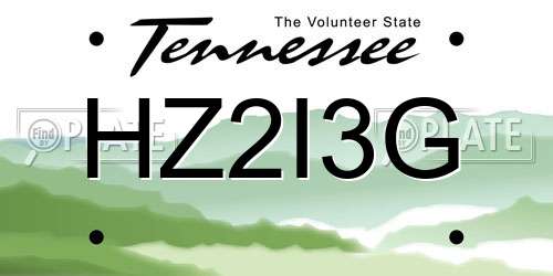 HZ2I3G Tennessee License Plate