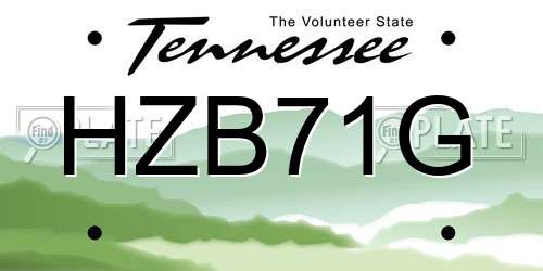 HZB71G Tennessee License Plate