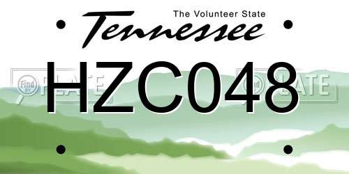 HZC048 Tennessee License Plate