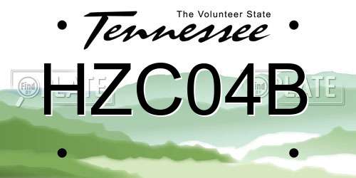 HZC04B Tennessee License Plate