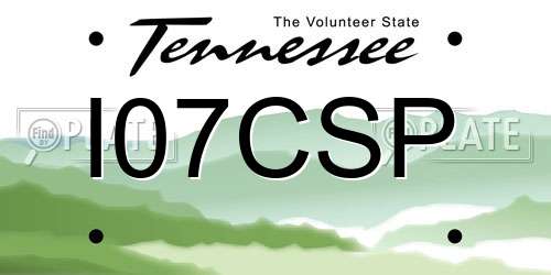 I07CSP Tennessee License Plate
