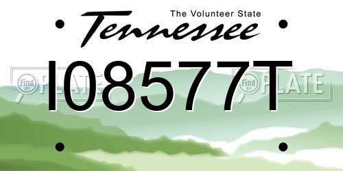 I08577T Tennessee License Plate