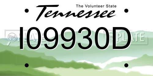 I09930D Tennessee License Plate