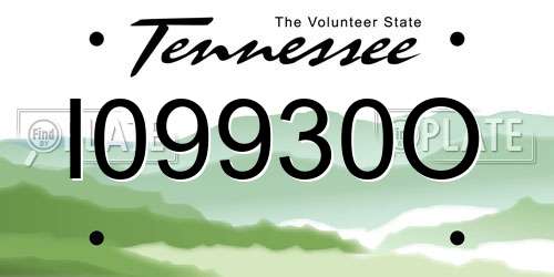 I09930O Tennessee License Plate