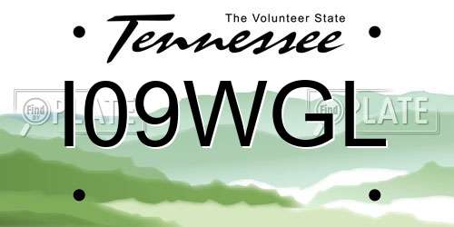 I09WGL Tennessee License Plate