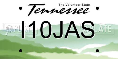 I10JAS Tennessee License Plate