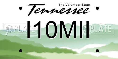 I10MII Tennessee License Plate