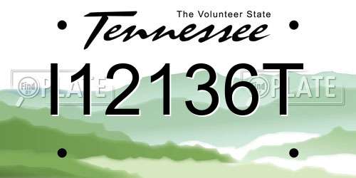 I12136T Tennessee License Plate