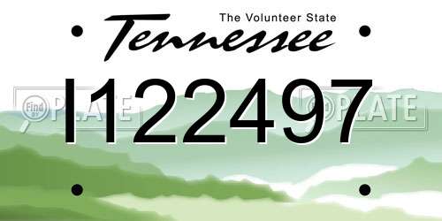 I122497 Tennessee License Plate