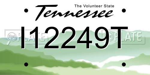 I12249T Tennessee License Plate