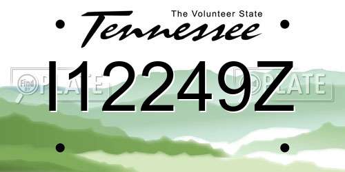 I12249Z Tennessee License Plate