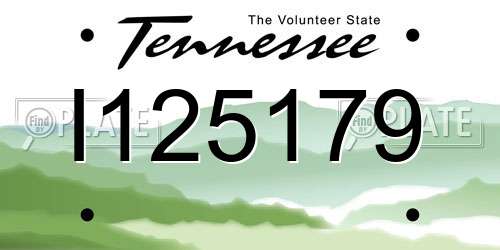 I125179 Tennessee License Plate