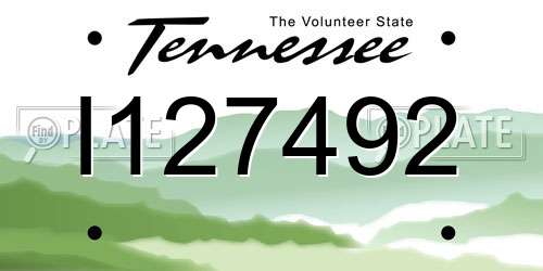 I127492 Tennessee License Plate