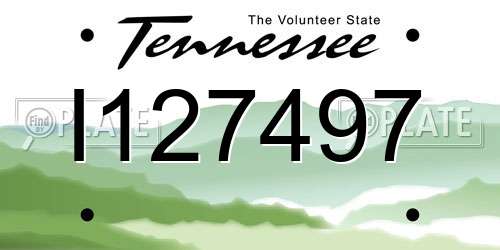 I127497 Tennessee License Plate
