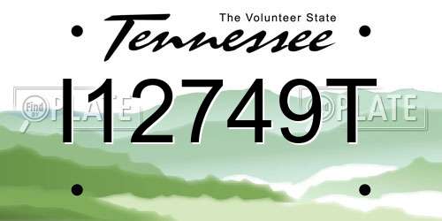 I12749T Tennessee License Plate