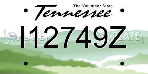 I12749Z Tennessee License Plate