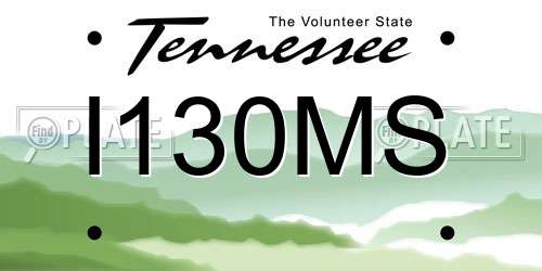 I130MS Tennessee License Plate