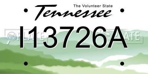 I13726A Tennessee License Plate