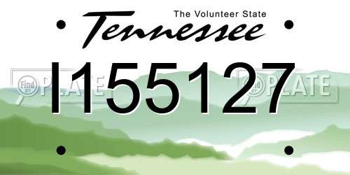 I155127 Tennessee License Plate