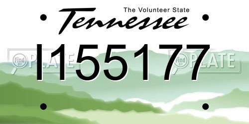 I155177 Tennessee License Plate