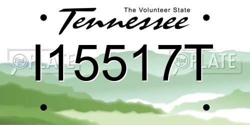 I15517T Tennessee License Plate