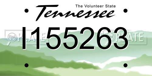 I155263 Tennessee License Plate