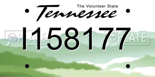 I158177 Tennessee License Plate