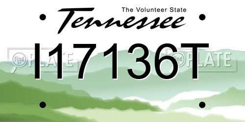 I17136T Tennessee License Plate