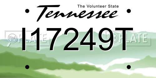 I17249T Tennessee License Plate