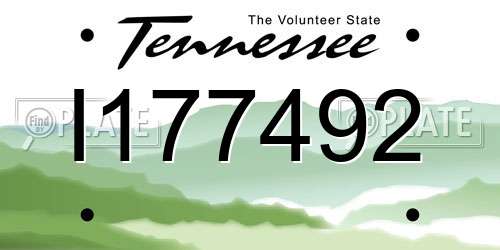 I177492 Tennessee License Plate