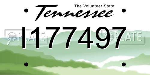 I177497 Tennessee License Plate