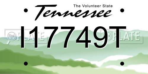 I17749T Tennessee License Plate