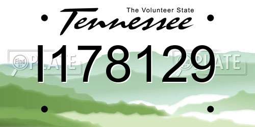 I178129 Tennessee License Plate