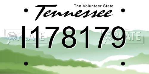 I178179 Tennessee License Plate