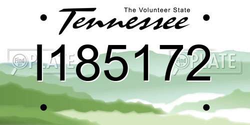 I185172 Tennessee License Plate