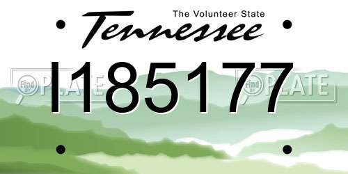 I185177 Tennessee License Plate