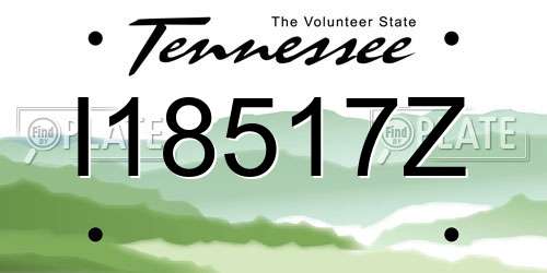 I18517Z Tennessee License Plate