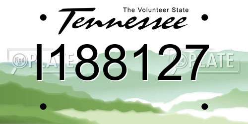 I188127 Tennessee License Plate