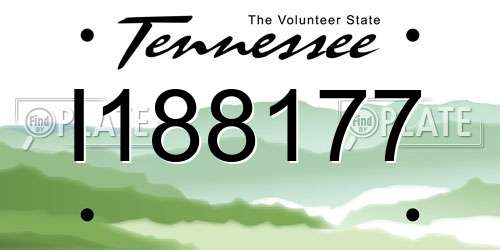 I188177 Tennessee License Plate