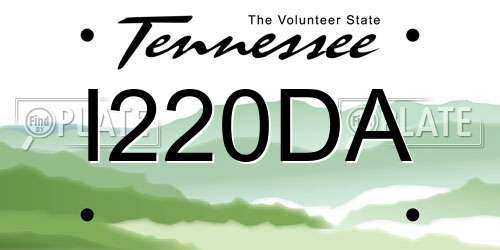 I220DA Tennessee License Plate