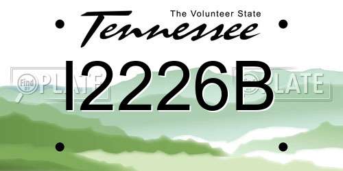 I2226B Tennessee License Plate
