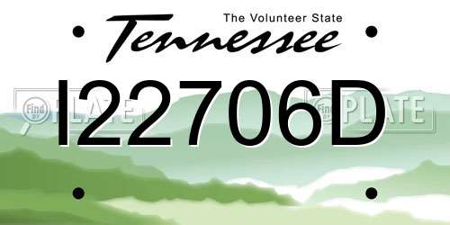 I22706D Tennessee License Plate