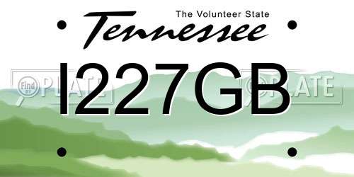 I227GB Tennessee License Plate